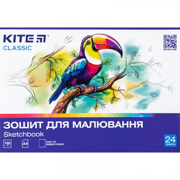 Зошит для малювання, 24 арк., ск., софт-тач+УФ,Kite Classic