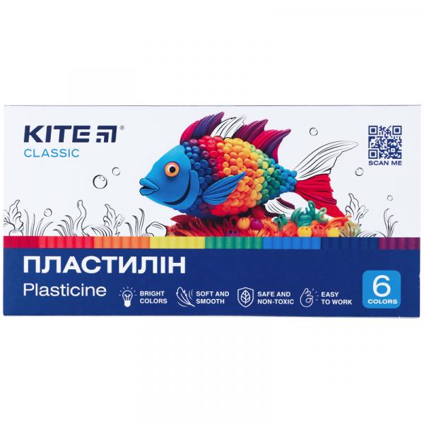 Пластилін, 6 кольорів, 120 г. Kite Classic