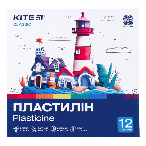 Пластилін, 12 кольорів, 240 г. Kite Classic