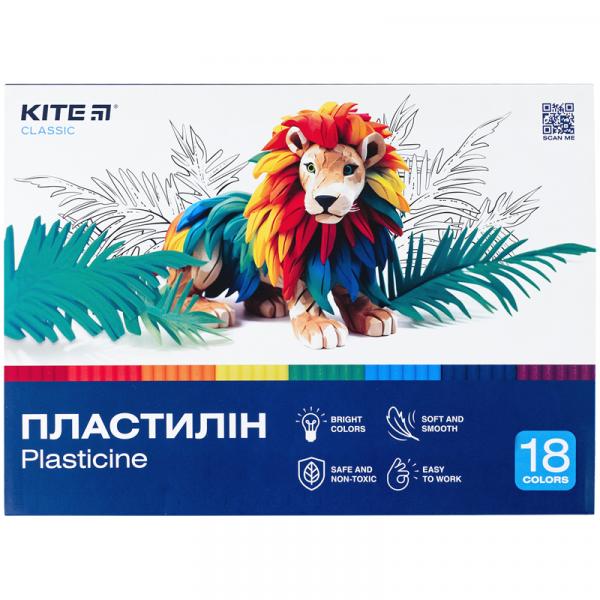 Пластилін, 18 кольорів, 360 г. Kite Classic