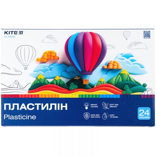 Пластилін, 24 кольори, 480 г. Kite Classic