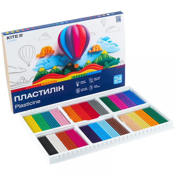 Пластилін, 24 кольори, 480 г. Kite Classic