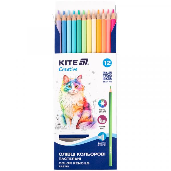 Олівці кольорові, 12 шт. Kite Creative Pastel