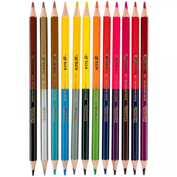 Олівці кольорові двосторонні, 12 шт. HK-2