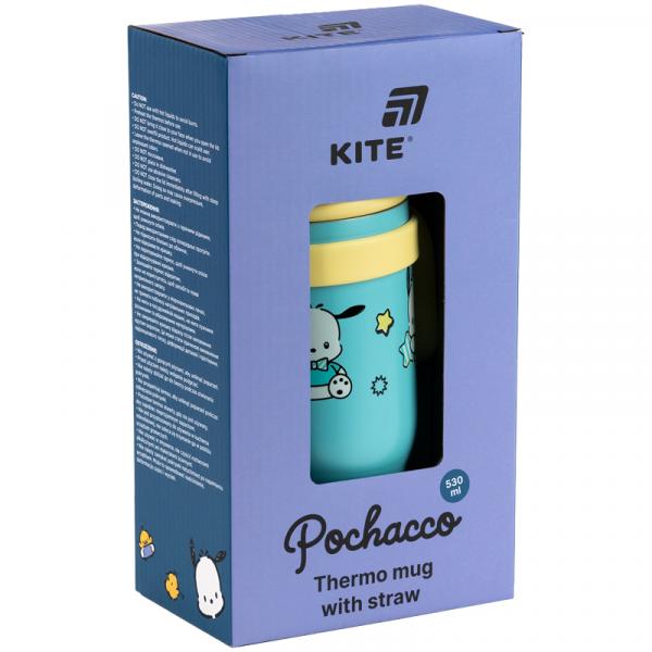 Термокружка з трубочкою, 530мл, PC