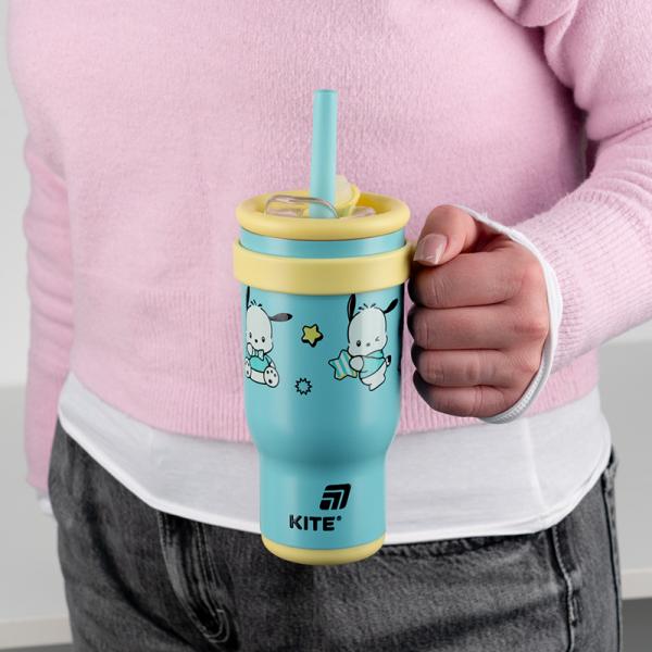 Термокружка з трубочкою, 530мл, PC