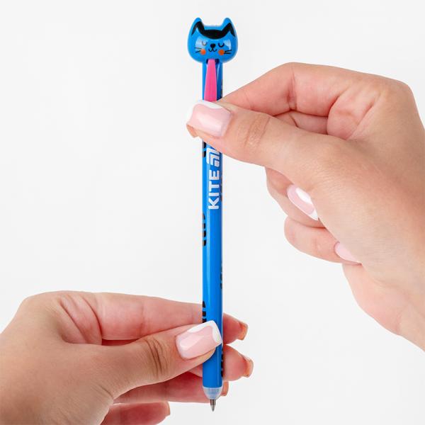 Ручка гелева автоматична "пиши-стирай" Cats, синя