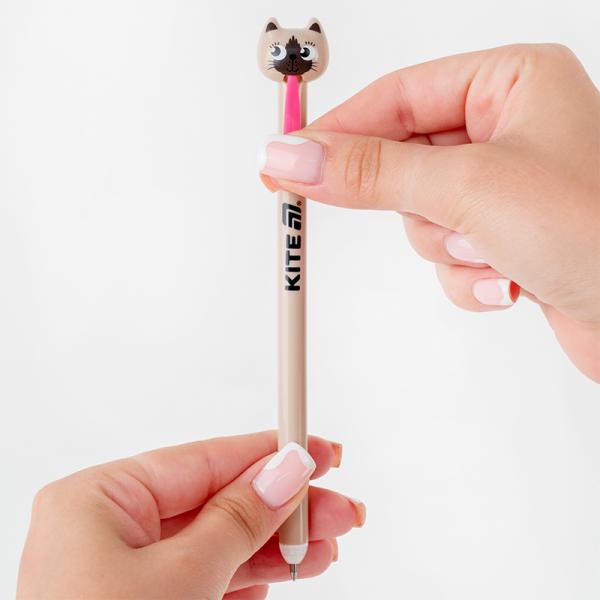 Ручка гелева автоматична "пиши-стирай" Cats, синя