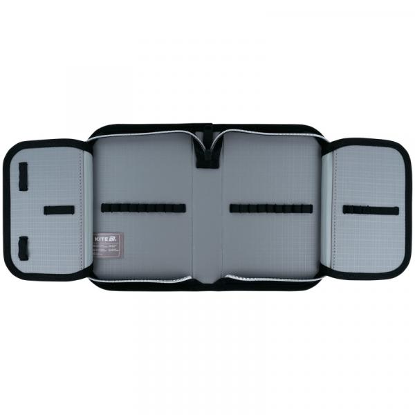 Пенал Kite 1 від., 2 відв., без наповнення 622 Black&Silver