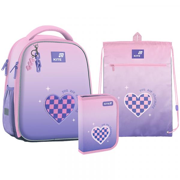 Набір рюкзак + пенал + сумка для взуття Kite 555 Charming