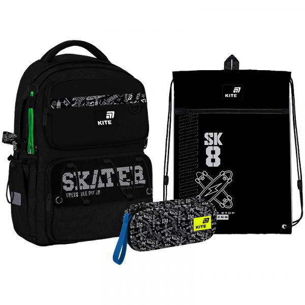 Набір рюкзак + пенал + сумка для взуття Kite 1022 Skater