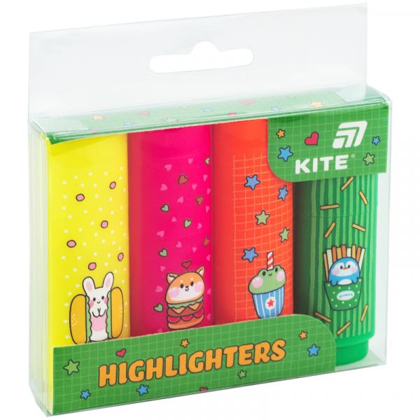 Маркер Highlighter, Kite, набір 4-х, неон