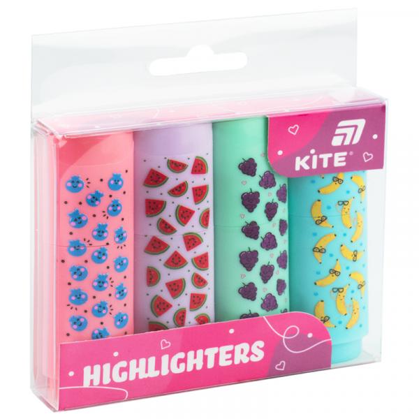 Маркер Highlighter, Kite, набір 4-х, пастель