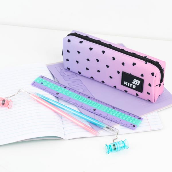 Лінійка пластикова 20см Kite Classic, фіолетово-зелена