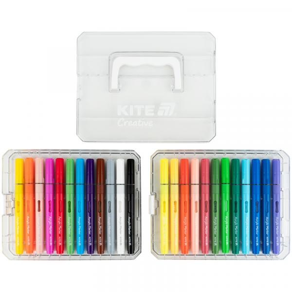 Маркери акрилові з рідкими чорнилами, 24шт Kite Creative