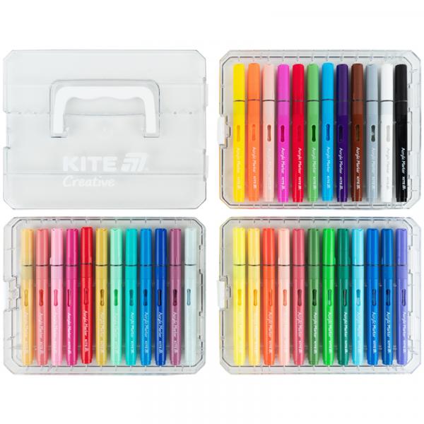 Маркери акрилові з рідкими чорнилами, 36шт Kite Creative