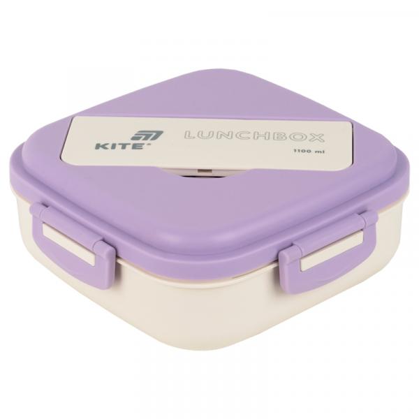 Ланчбокс з розділювачем 1100 мл, фіолетово-бежевий