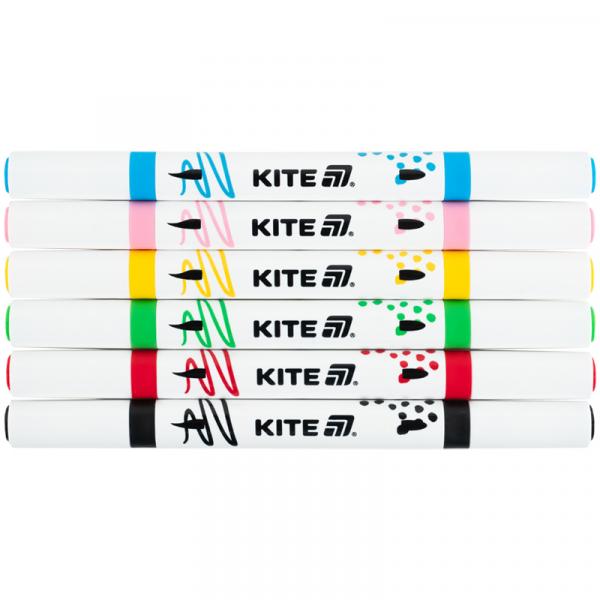 Маркери акрилові двосторонні, 6шт Kite Creative