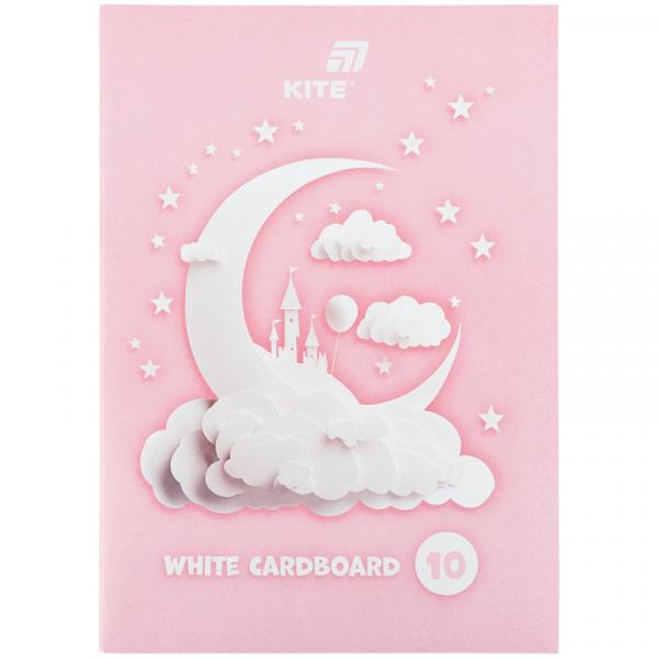 Картон білий односторонній А4 (10арк), папка, Kite
