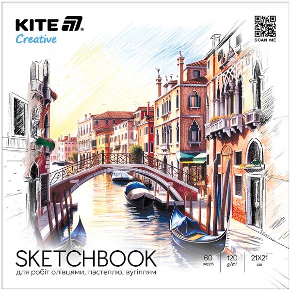 Скетчбук для робіт олівцями, 21*21см, 30 арк., Kite Creative