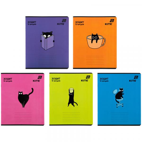 Зошит 12 арк., лін., софт тач + УФ лак об'ємний, Kite OC