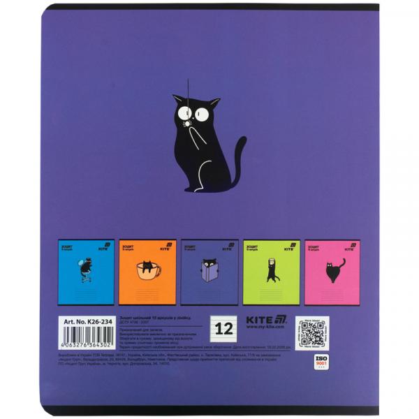 Зошит 12 арк., лін., софт тач + УФ лак об'ємний, Kite OC