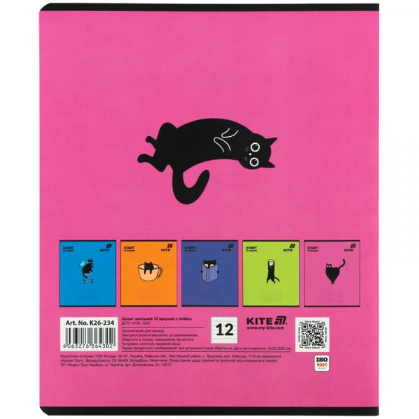 Зошит 12 арк., лін., софт тач + УФ лак об'ємний, Kite OC