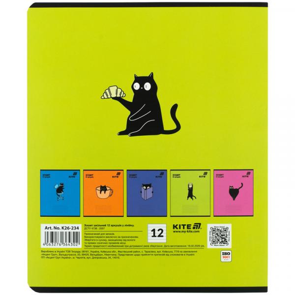 Зошит 12 арк., лін., софт тач + УФ лак об'ємний, Kite OC