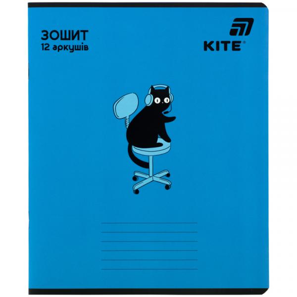 Зошит 12 арк., лін., софт тач + УФ лак об'ємний, Kite OC