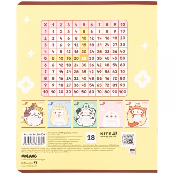 Зошит 18 арк., кл.,  софт тач + УФ лак, ML