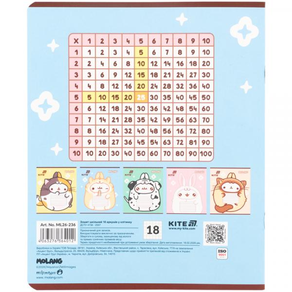 Зошит 18 арк., кл.,  софт тач + УФ лак, ML