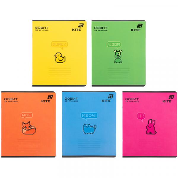 Зошит 18 арк., лін., софт тач + УФ лак об'ємний, Kite OC