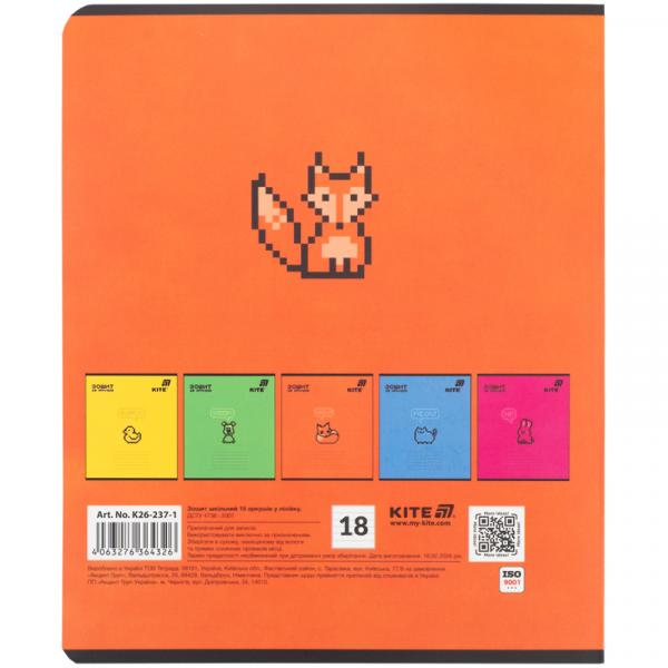 Зошит 18 арк., лін., софт тач + УФ лак об'ємний, Kite OC