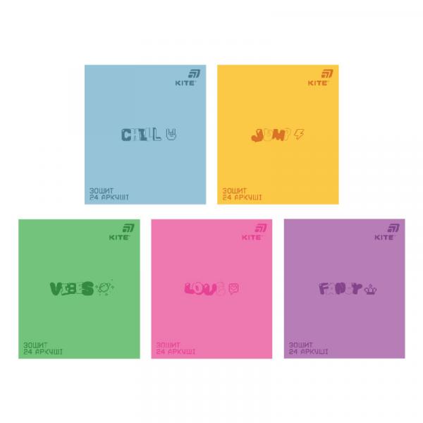 Зошит 24 арк., лін., софт тач + УФ лак об'ємний, Kite OC