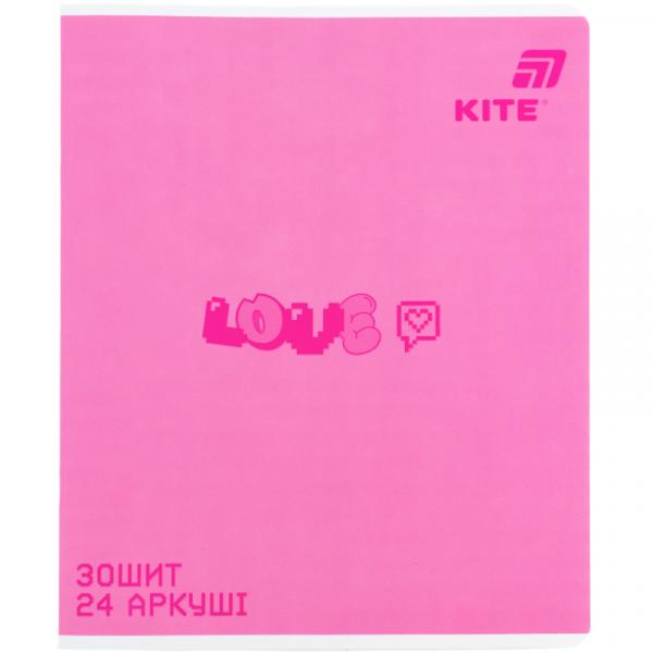 Зошит 24 арк., лін., софт тач + УФ лак об'ємний, Kite OC