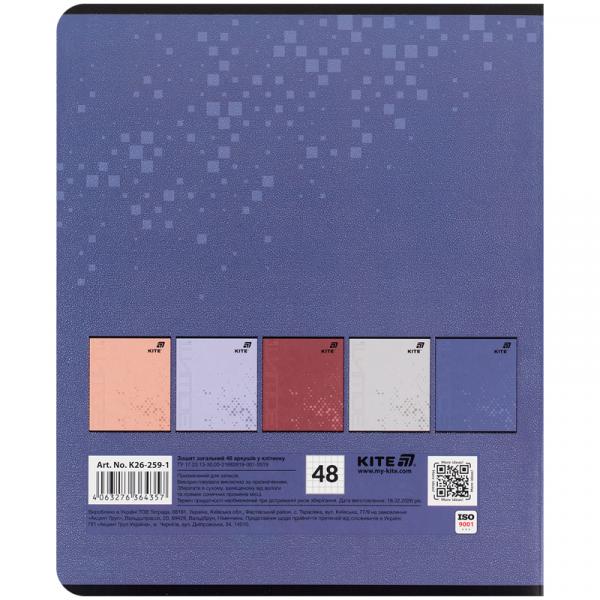 Зошит 48 арк., кл., гібр. лак + УФ лак, Kite One color