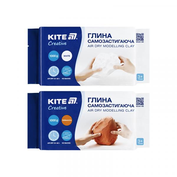 Глина самозастигаюча Kite Creative, теракотова, 1000 гр