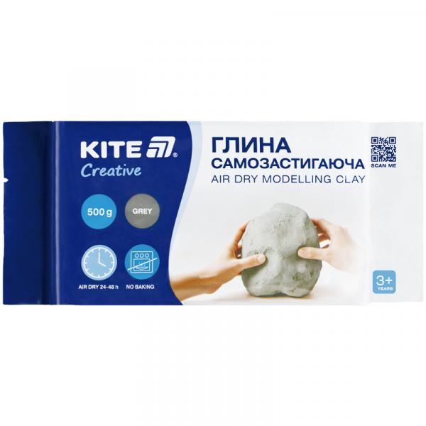Глина самозастигаюча Kite Creative, сіра, 500 гр