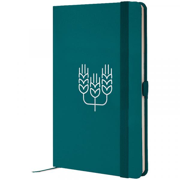 Книга записна Partner, 125*195, 96арк, кліт, малахіт,Колоски